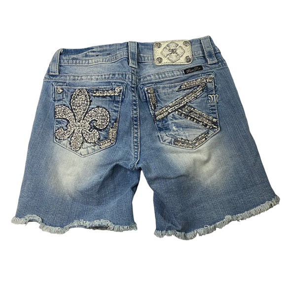 Miss Me Mid Rise Jean Shorts Jorts Women's 28 Y2k - Picture 1 of 6